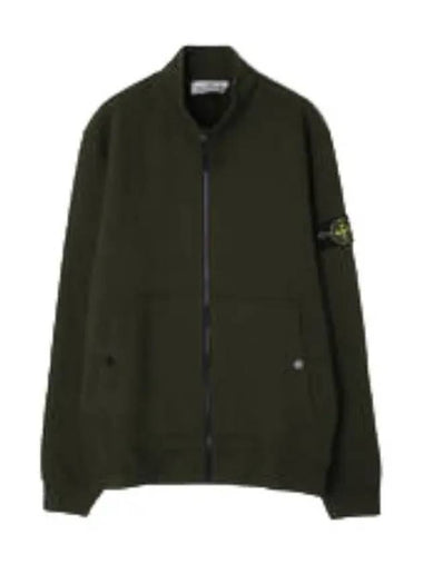 Brushed cotton fleece zip up sweatshirt regular fit - STONE ISLAND - BALAAN 1