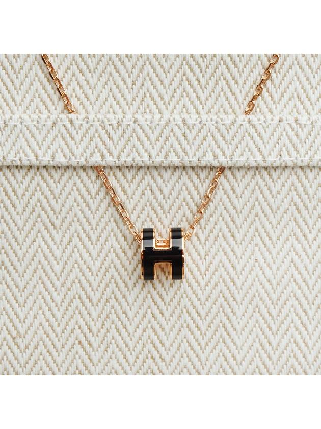 Mini Pop H Pendant Rose Gold & Noir - HERMES - BALAAN 5