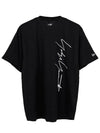 Men's Logo Print Short Sleeve T-Shirt Black - YOHJI YAMAMOTO - BALAAN 2