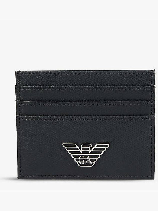 Logo 3-fold Card Wallet Black - EMPORIO ARMANI - BALAAN.