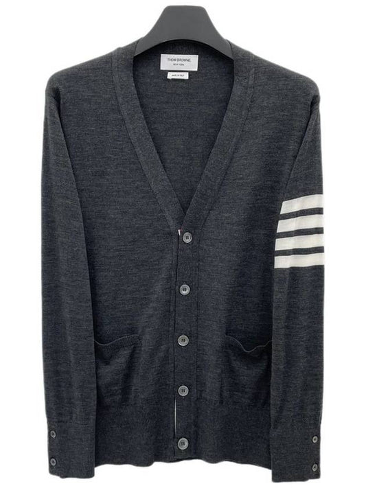 Diagonal armband wool cardigan MKC002A 022 - THOM BROWNE - BALAAN 1