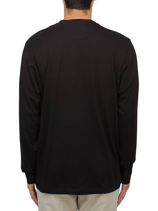 Logo Printed Cotton Long Sleeve T-Shirt Black - CP COMPANY - BALAAN 4