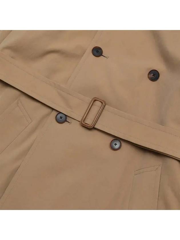 Women's FINX hard twist gabardine hoodie double coat beige - AURALEE - BALAAN 5