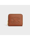 Cuir Triomphe Compact Smooth Calfskin Half Wallet Tan - CELINE - BALAAN 2