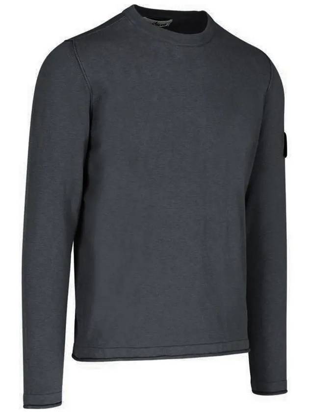 Wappen Patch Crew Neck Knit Top Charcoal - STONE ISLAND - BALAAN 5