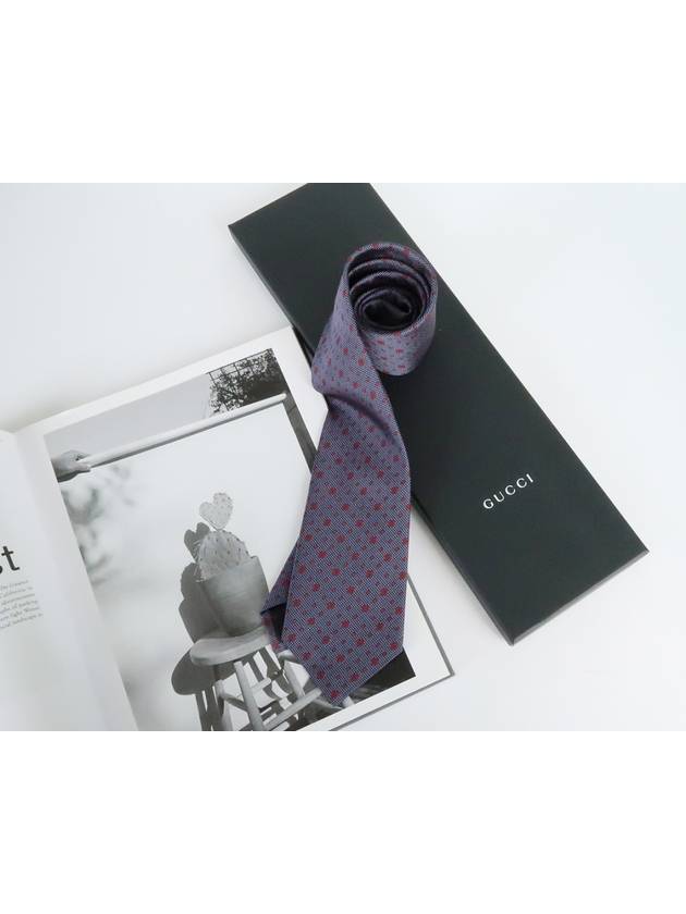 GG Dot Pattern Silk Tie Navy - GUCCI - BALAAN 2