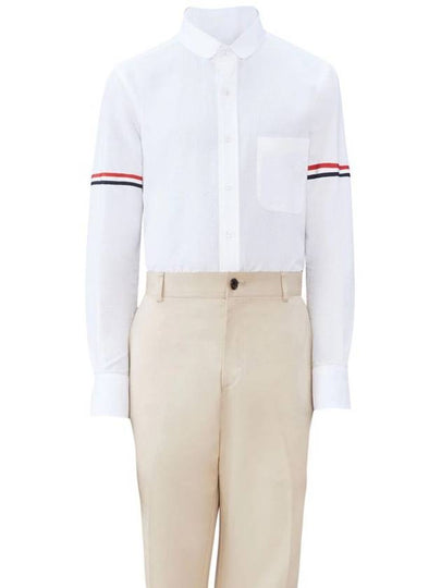 Armband Detail Seersucker Long Sleeve Shirt White - THOM BROWNE - BALAAN 2