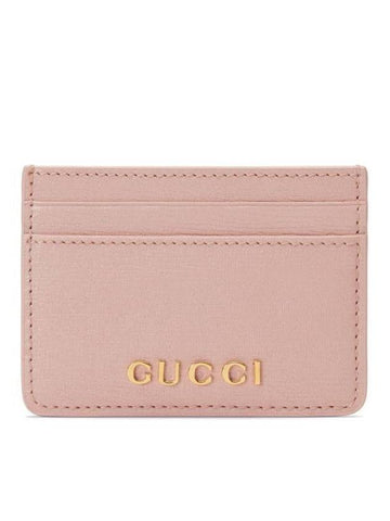 Logo Leather Card Wallet Pink - GUCCI - BALAAN 1