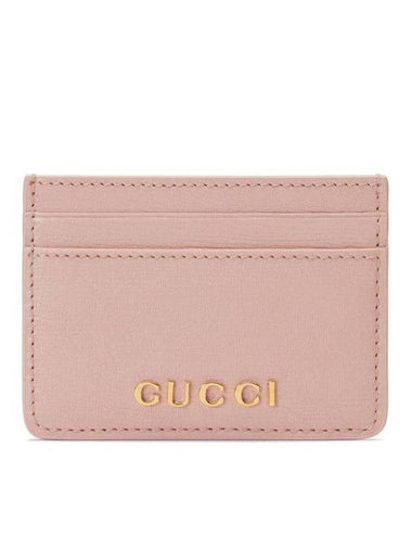 Logo Leather Card Wallet Pink - GUCCI - BALAAN 1