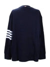 Engineered 4 Bar Medium Weight Jersey Oversized Long Sleeved T-Shirt Navy - THOM BROWNE - BALAAN 4