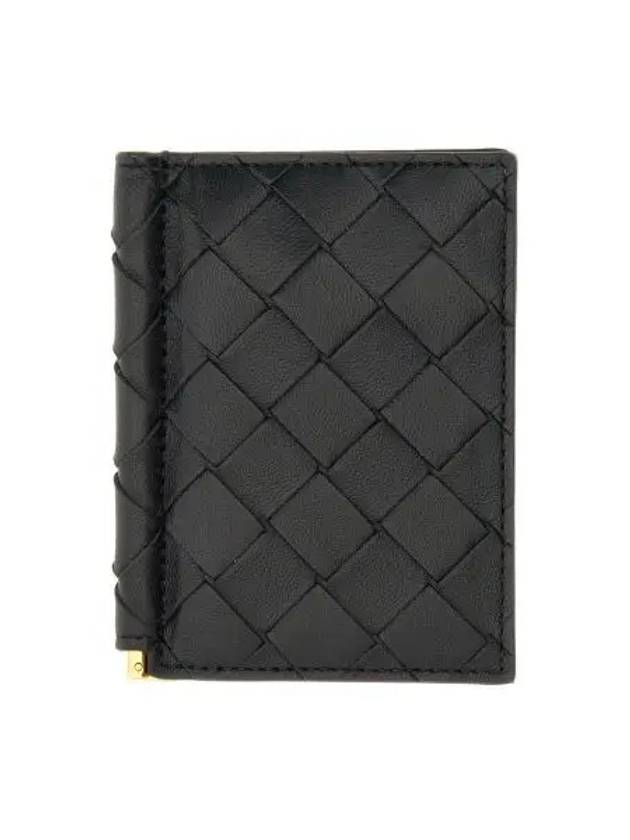 Bill Clip Intrecciato Flap Card Wallet Black - BOTTEGA VENETA - BALAAN 2