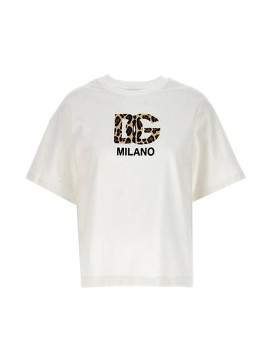 FW 23 24 T shirt logo floccato F8U44ZGDBZRW0111 - DOLCE&GABBANA - BALAAN 1