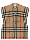 Kids Reversible Vintage Check Wool Jacquard Cape Poncho Archive Beige 8051756 - BURBERRY - BALAAN 1