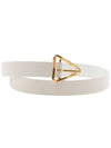 Grasp Triangle Buckle Leather Belt White - BOTTEGA VENETA - BALAAN 11