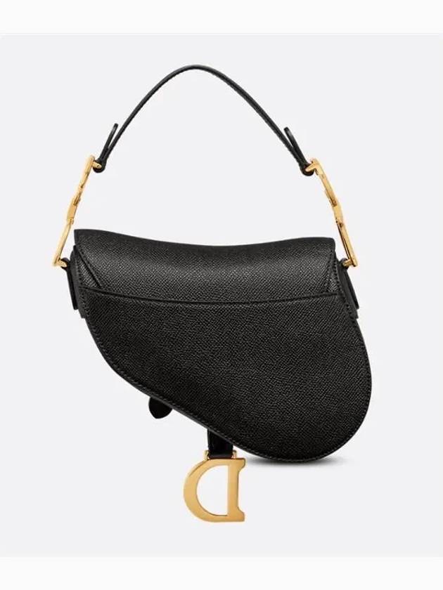 Saddle Small Grained Calfskin Shoulder Bag Black - DIOR - BALAAN 3