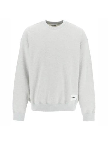 Logo Patch Crew Neck Oversized Sweatshirt Grey - JIL SANDER - BALAAN 1