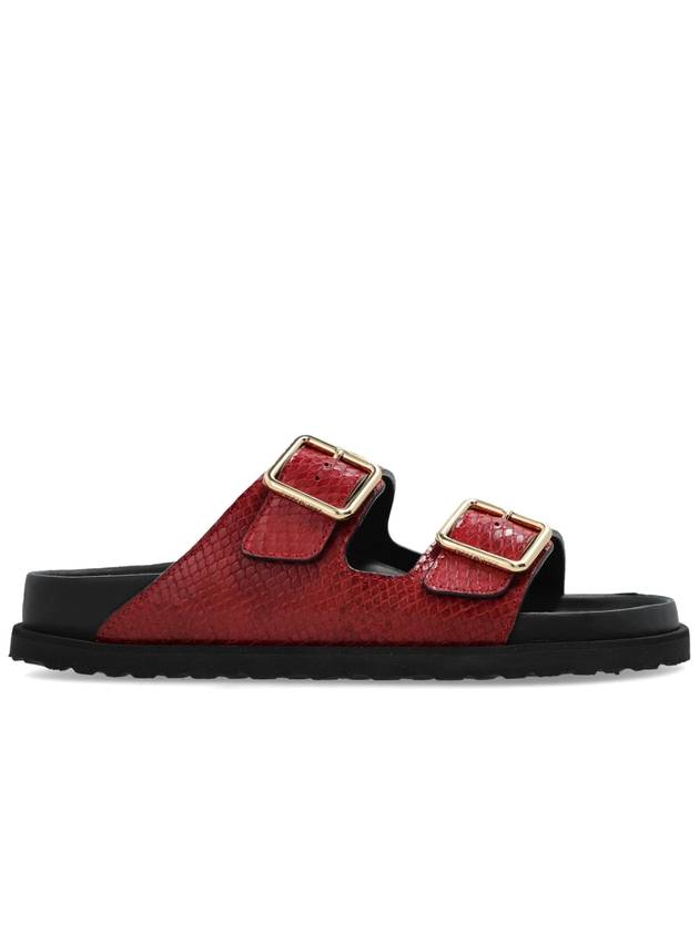 Birkenstock 1774 Slides Arizona Lined, Women's, Red - BIRKENSTOCK - BALAAN 1