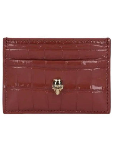 skull card holder red - ALEXANDER MCQUEEN - BALAAN 1