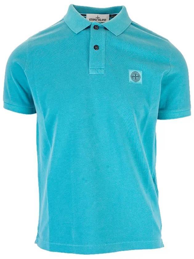 Men's Pigment Overdying PK Shirt Sky Blue - STONE ISLAND - BALAAN.