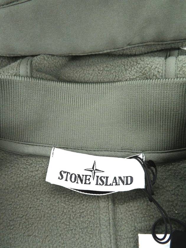 Soft Shell Brushed Lining Zip Up Hoodie Khaki - STONE ISLAND - BALAAN 4