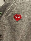 Men's Pixel Red Heart Cardigan Light Gray AZ-N084-051-2 - COMME DES GARCONS PLAY - BALAAN 4