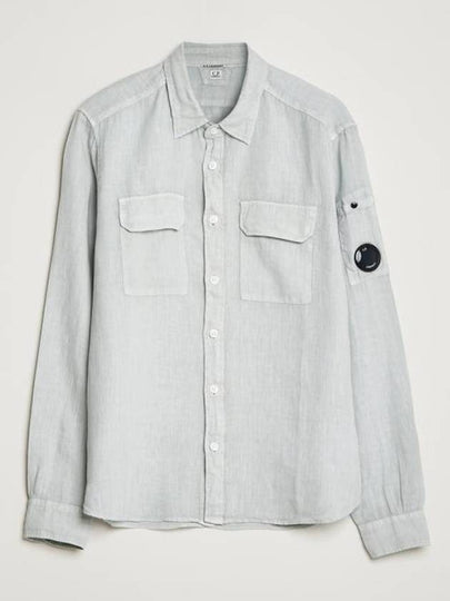 Resin Linen Lens Button Twin Pocket Long Sleeve Shirt Grey - CP COMPANY - BALAAN 2