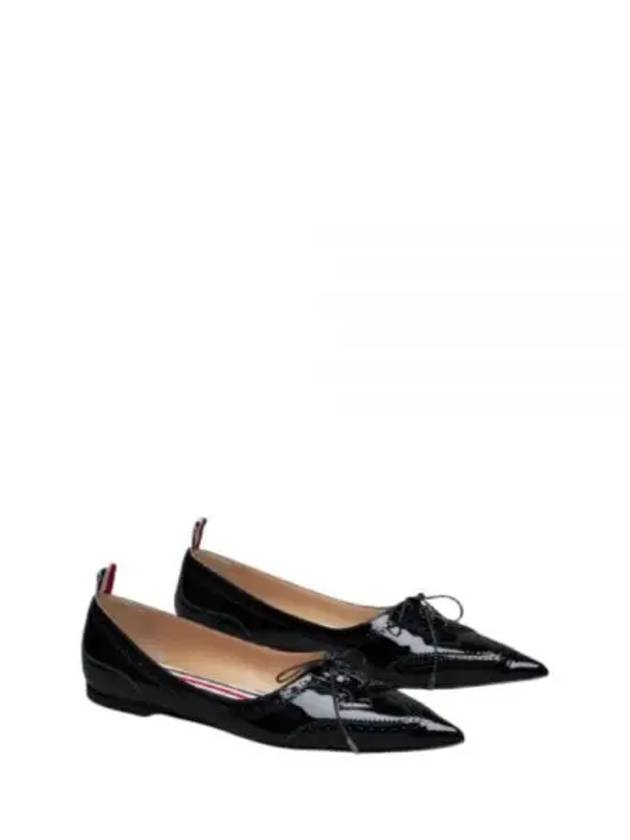 Patent Pointed Toe Wingtip Ballerina Black - THOM BROWNE - BALAAN 2