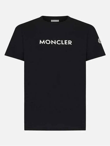 Men s Short Sleeve Logo T Shirt 8C0003489AJS 999 Black - MONCLER - BALAAN 1