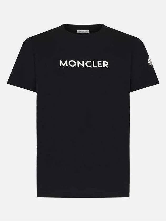 Rubberized Logo Short Sleeve T-Shirt Black - MONCLER - BALAAN 3