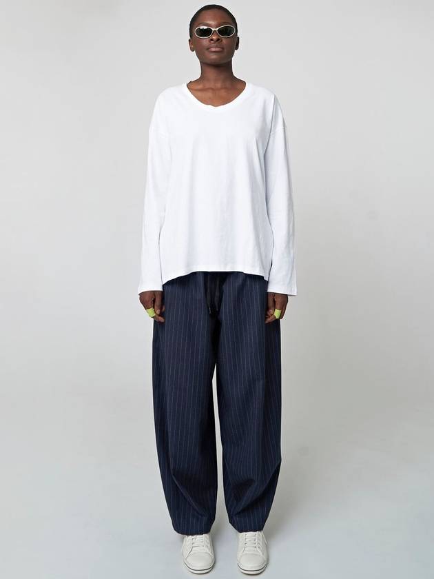 Layer Loose Fit Long Sleeve T-Shirt White - ATHPLATFORM - BALAAN 5