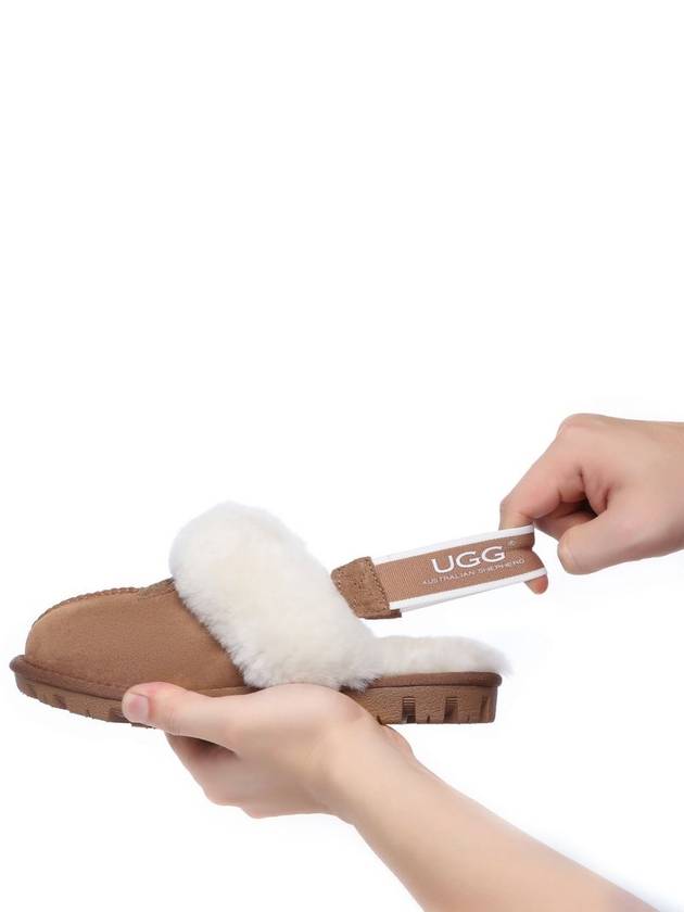 Fur Suede Slippers Chestnut - EVER AUSTRALIA UGG - BALAAN 3