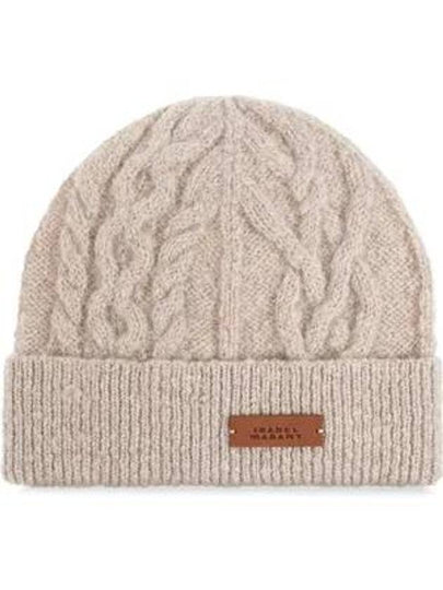 Cable Knit Beanie Beige - ISABEL MARANT - BALAAN 2