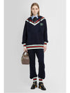 Interlocking G Web Detail Half Zip-Up Cotton Jersey Hooded Top Navy - GUCCI - BALAAN 8