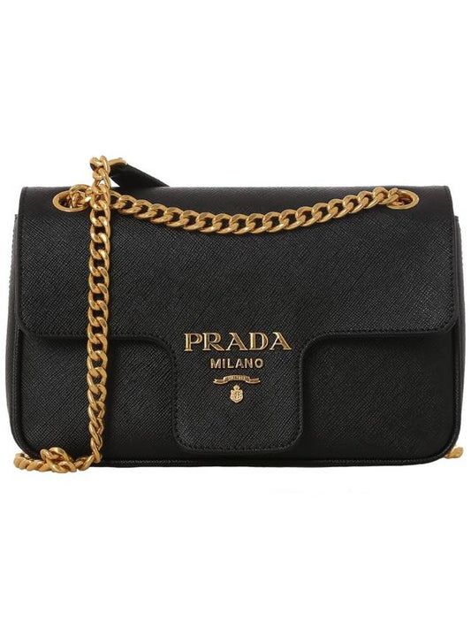 Saffiano Chain Cross Bag Black - PRADA - BALAAN 2