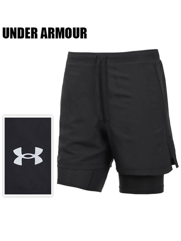 Men s Lunch 5 inch 2 in 1 Shorts Black 1382640 001 - UNDER ARMOUR - BALAAN 1