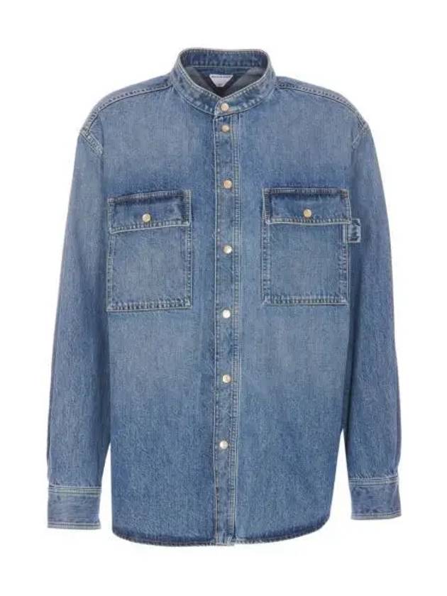 Denim Long Sleeve Shirt Blue - BOTTEGA VENETA - BALAAN 2