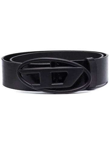 1DR Logo Buckle Leather Belt Black - DIESEL - BALAAN 1
