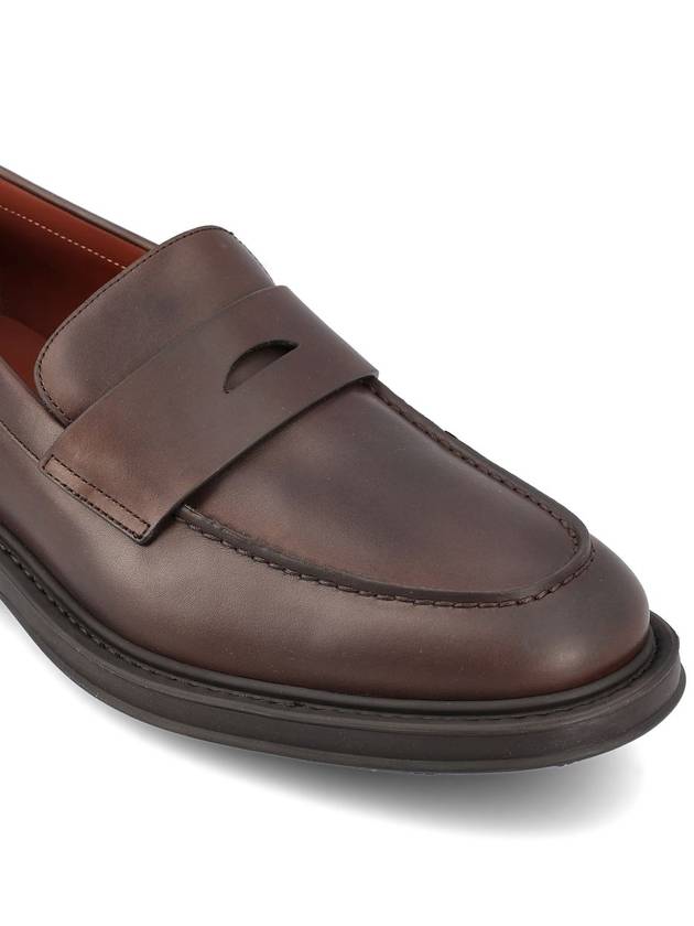 Travis Penny Leather Loafers Dark Brown - LORO PIANA - BALAAN 5