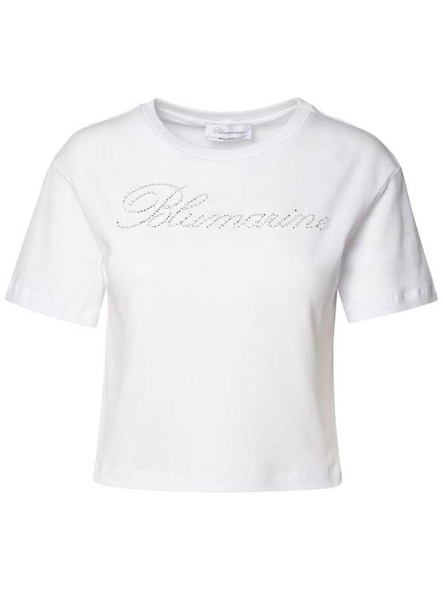 Short Sleeve T-Shirt 4T022AN0100 White - BLUMARINE - BALAAN 2