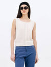 Cable Sleeveless Knit Top Cream - JUN BY JUN K - BALAAN 1