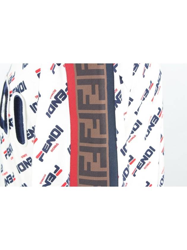 Fila Multi Logo Short Sleeve T Shirt XS - FENDI - BALAAN 4