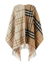 cashmere check cape contrast - BURBERRY - BALAAN 5