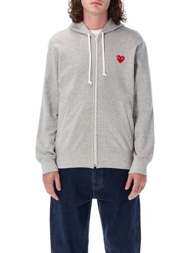 Red heart zipped hoodie - COMME DES GARCONS PLAY - BALAAN 4