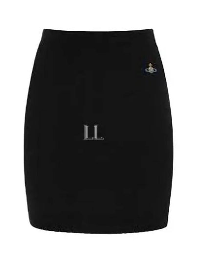 Women's ORB Logo Knit Bea Mini H Line Skirt Black - VIVIENNE WESTWOOD - BALAAN 2