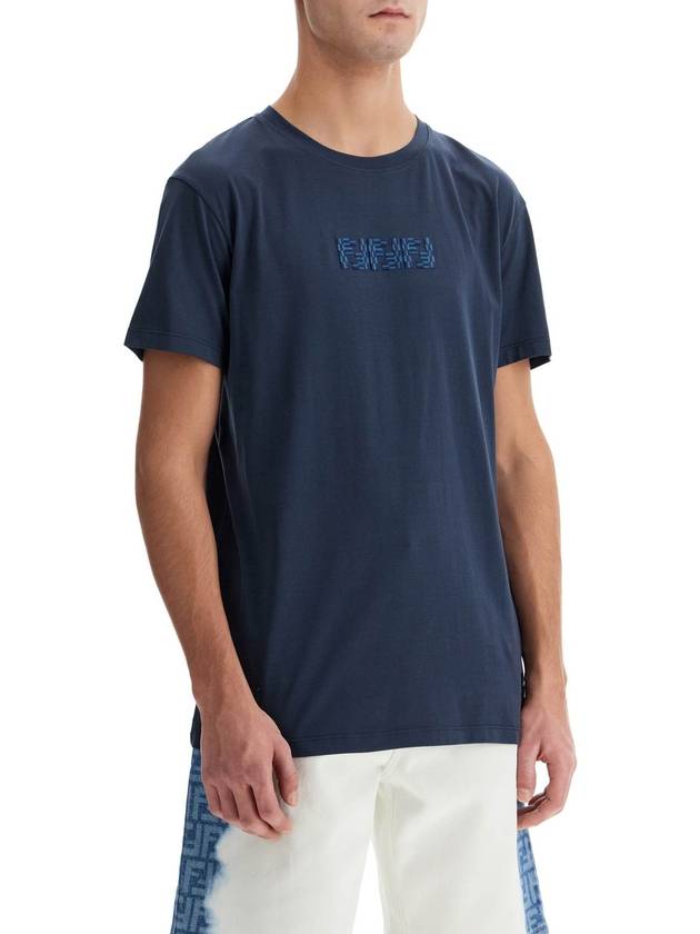 FF Labyrinth Short Sleeve T-Shirt Blue - FENDI - BALAAN 3