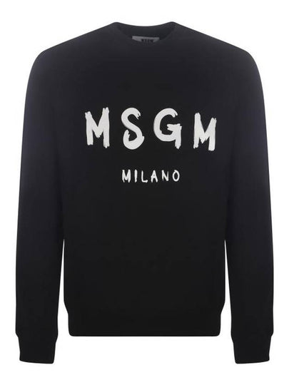 Milano Brushed Logo Sweatshirt Black - MSGM - BALAAN 2