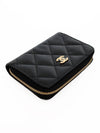 Classic Zipped Coin Purse Grained Calfskin & Gold Black - CHANEL - BALAAN 5