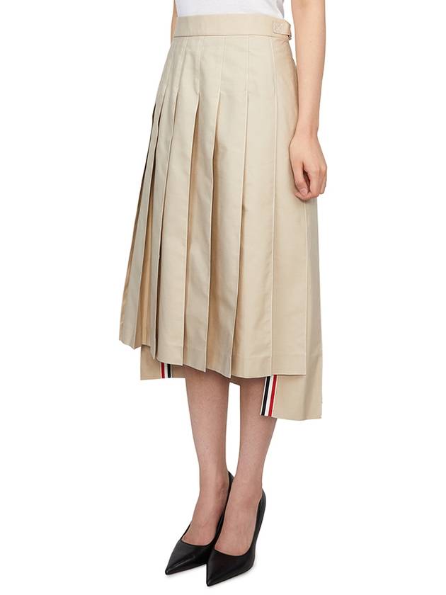 Classic Typewriter Midi Pleated Skirt Khaki - THOM BROWNE - BALAAN 3