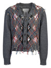 Distressed Argyle Cardigan Grey - MAISON MARGIELA - BALAAN 2