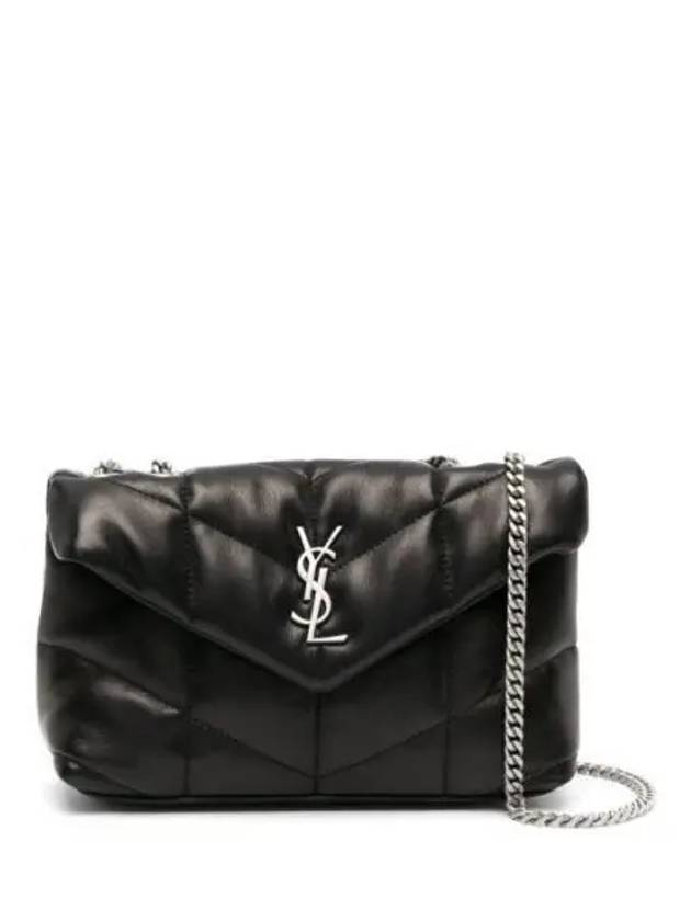 Toy Puffer Leather Shoulder Bag Black - SAINT LAURENT - BALAAN 2